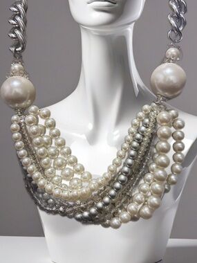 2/$25 Chunky Faux Pearl Statement Necklace